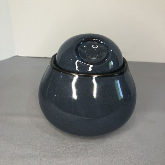 Sango Nova Cream and Sugar Set Blue-Gray Black 3 Piece - Picture 4 of 10